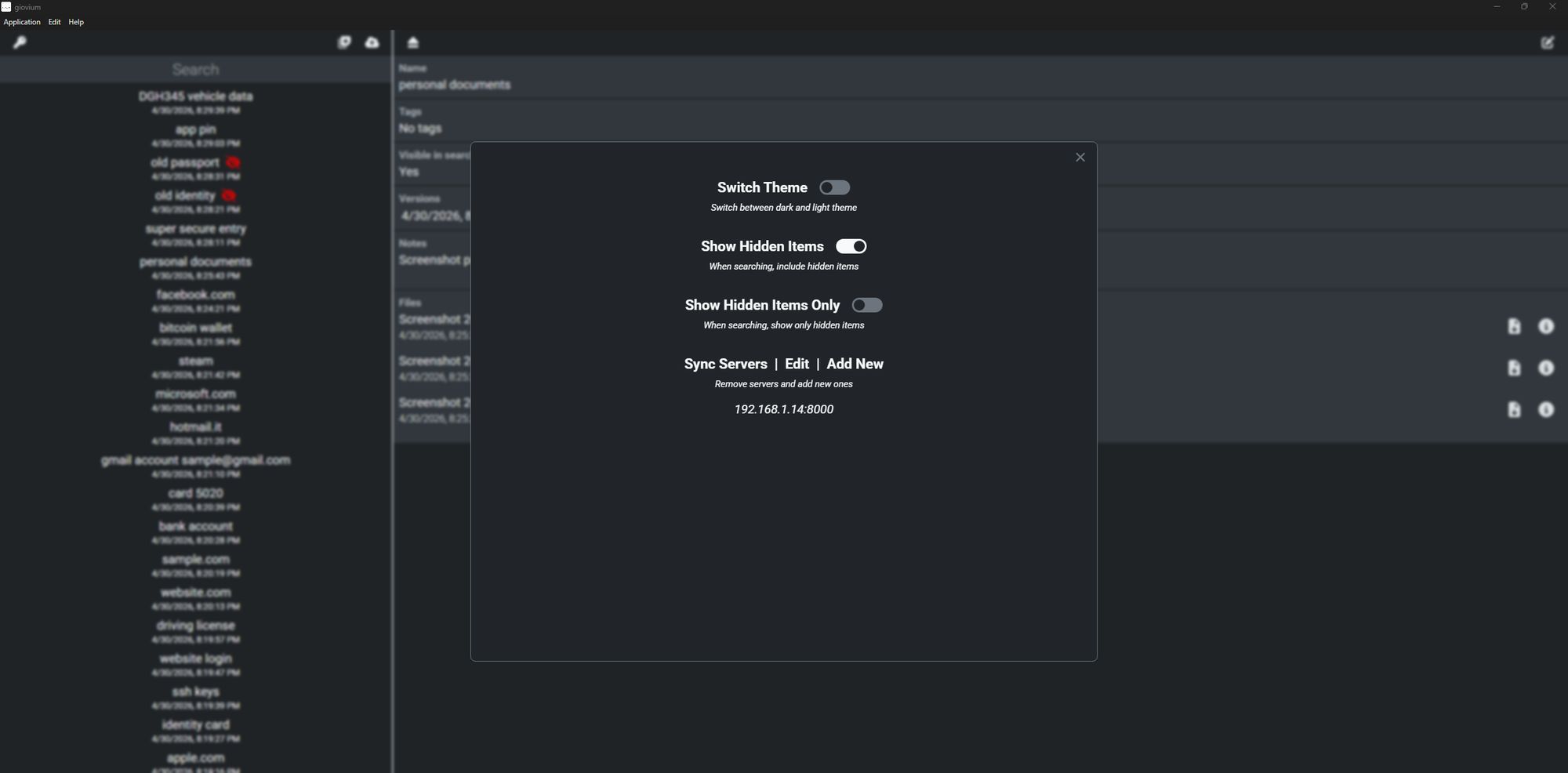 giovium Desktop Interface 6
